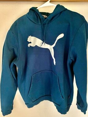 Authentic Puma Men's Teal Soft Hoodie